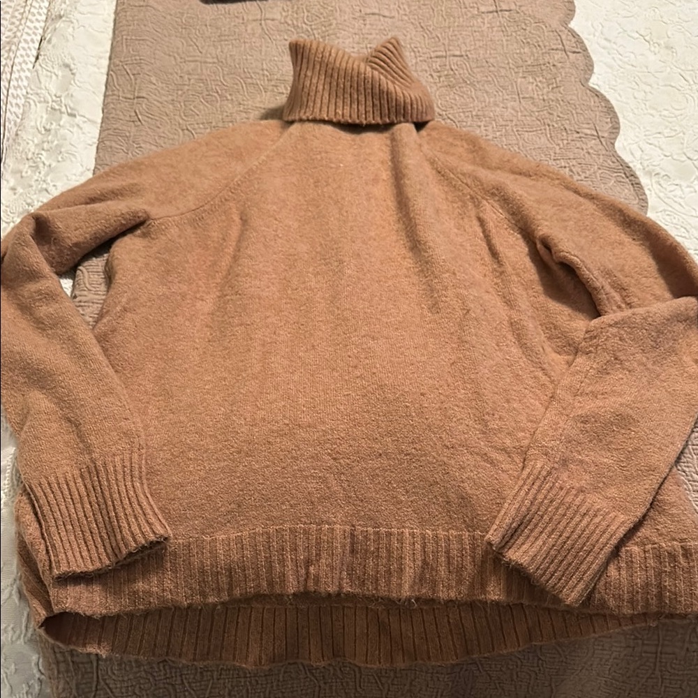 Alpaca/Wool Blend J Crew Camel Turtleneck Sweater